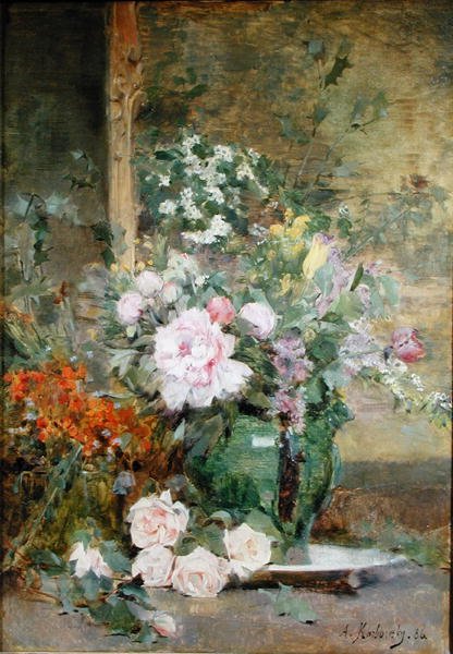 花のある静物画 作： エイドリアン・カルボウスキー
