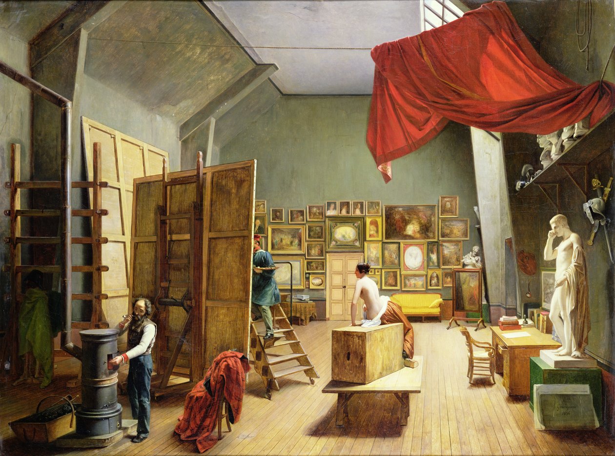 アベルデプジョールのスタジオの内部（1787-1861）1836 作： エイドリアン・マリー・グランピエール・デヴェルジー