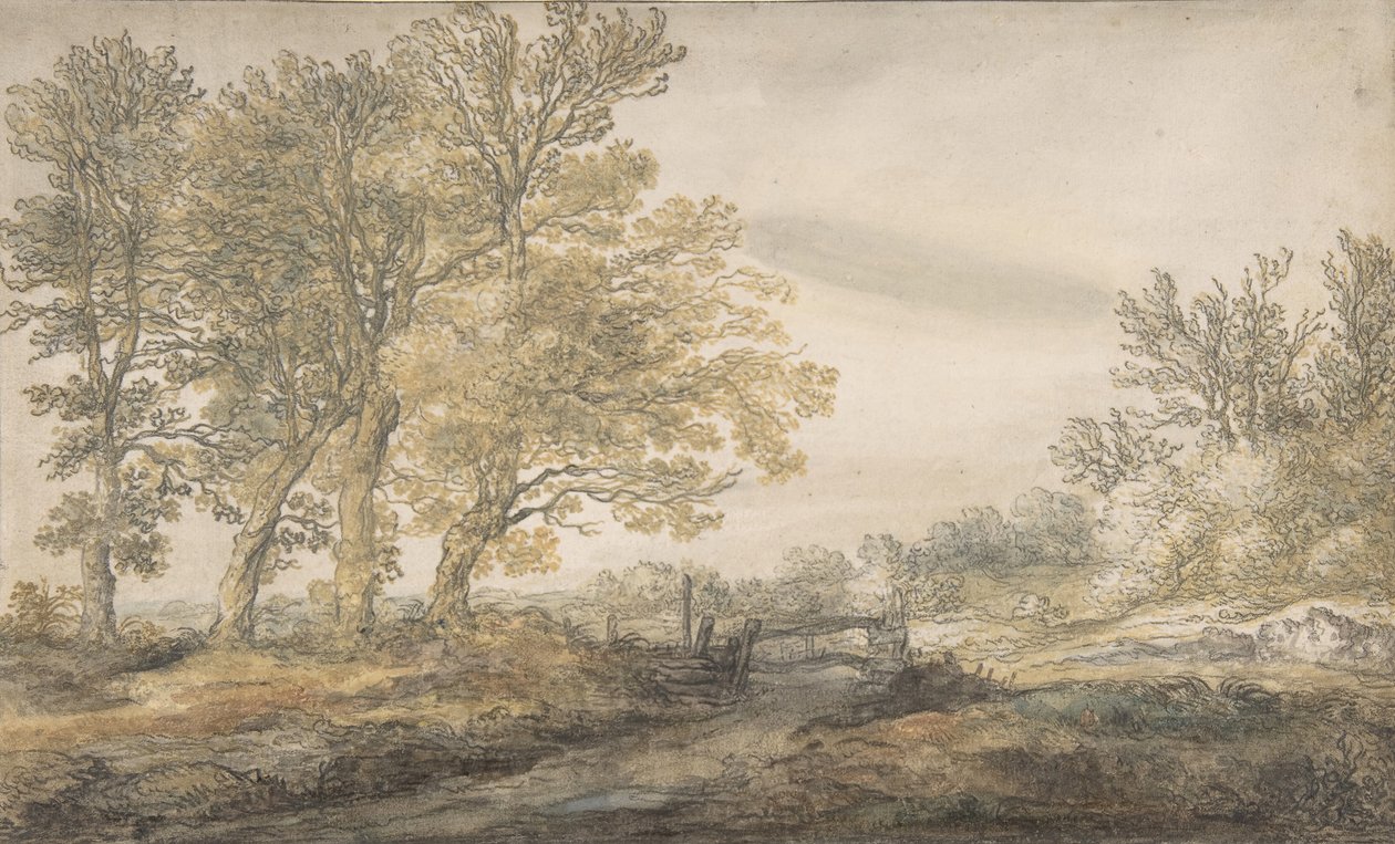 木のある風景、1635-91。 作： アエルバート・カイプ