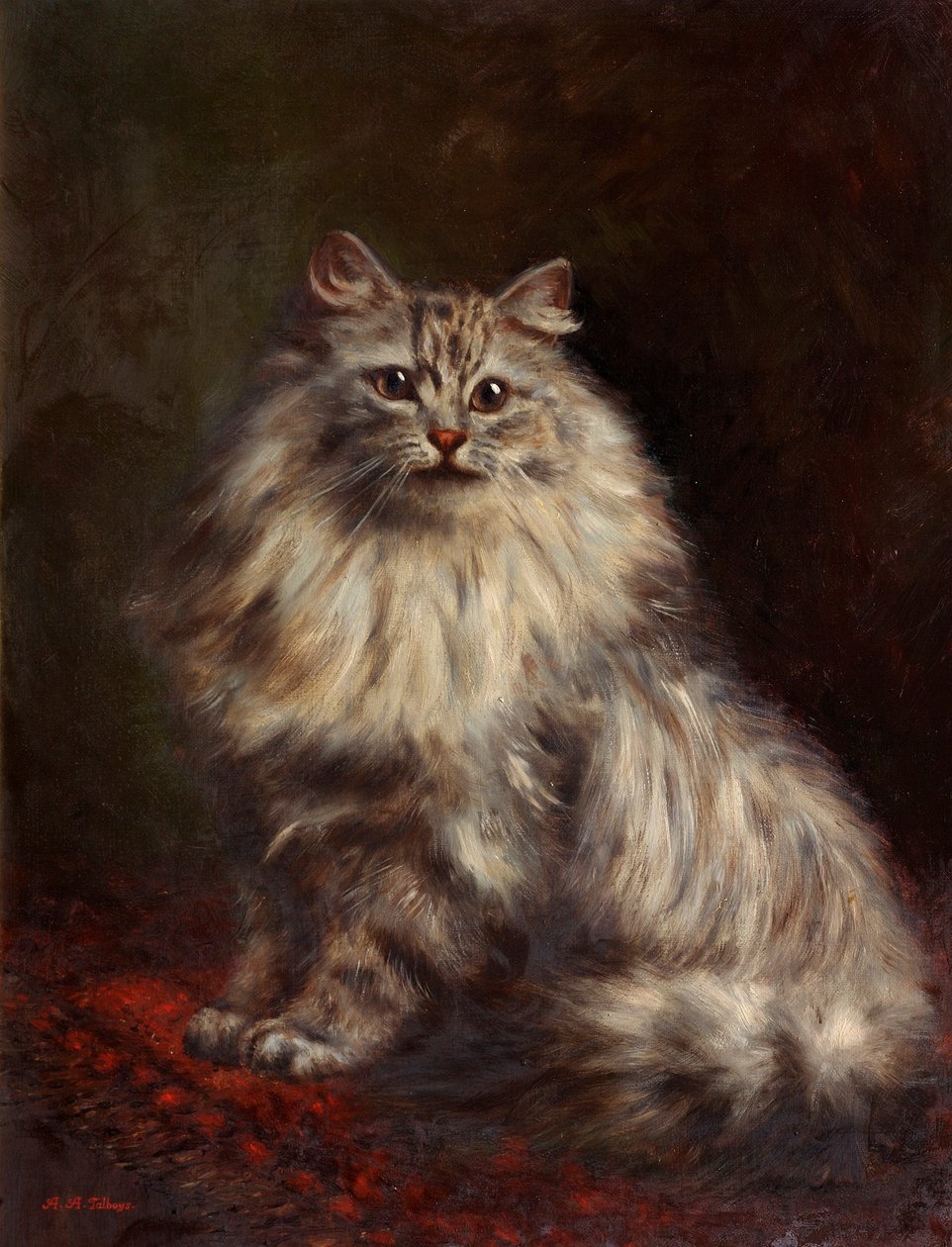 ペルシャ猫、c.1908-20 作： アグネス・オーガスタ・タルボーイズ