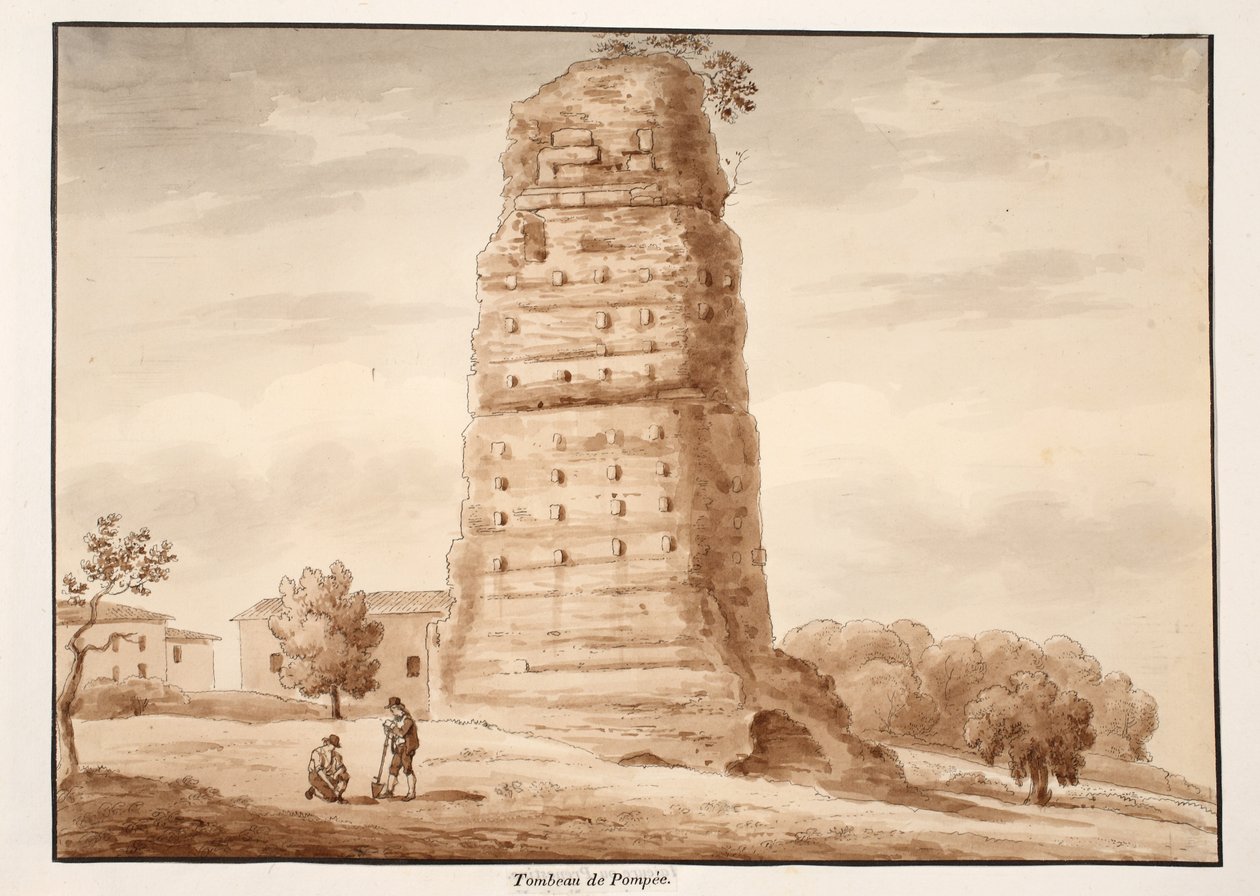 ポンペイの墓、1833年（茶色のウォッシュでエッチング） 作： アゴスティーノ・トファネッリ