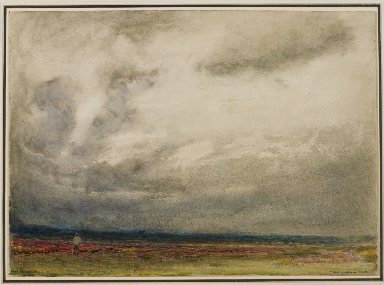 A Gathering Storm、1908（紙とトイレ色とボディカラー） 作： アルバート・グッドウィン
