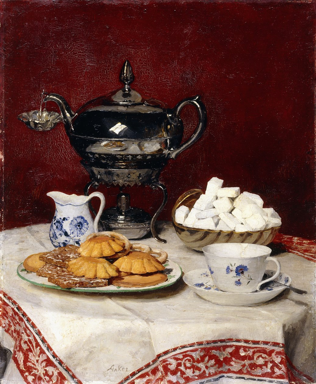 静物：おいしいお茶、1897 作： アルバート・アンカー