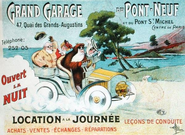 Le Grand Garage du Pont-Neuf」の宣伝ポスター。 作： アルバートギヨーム