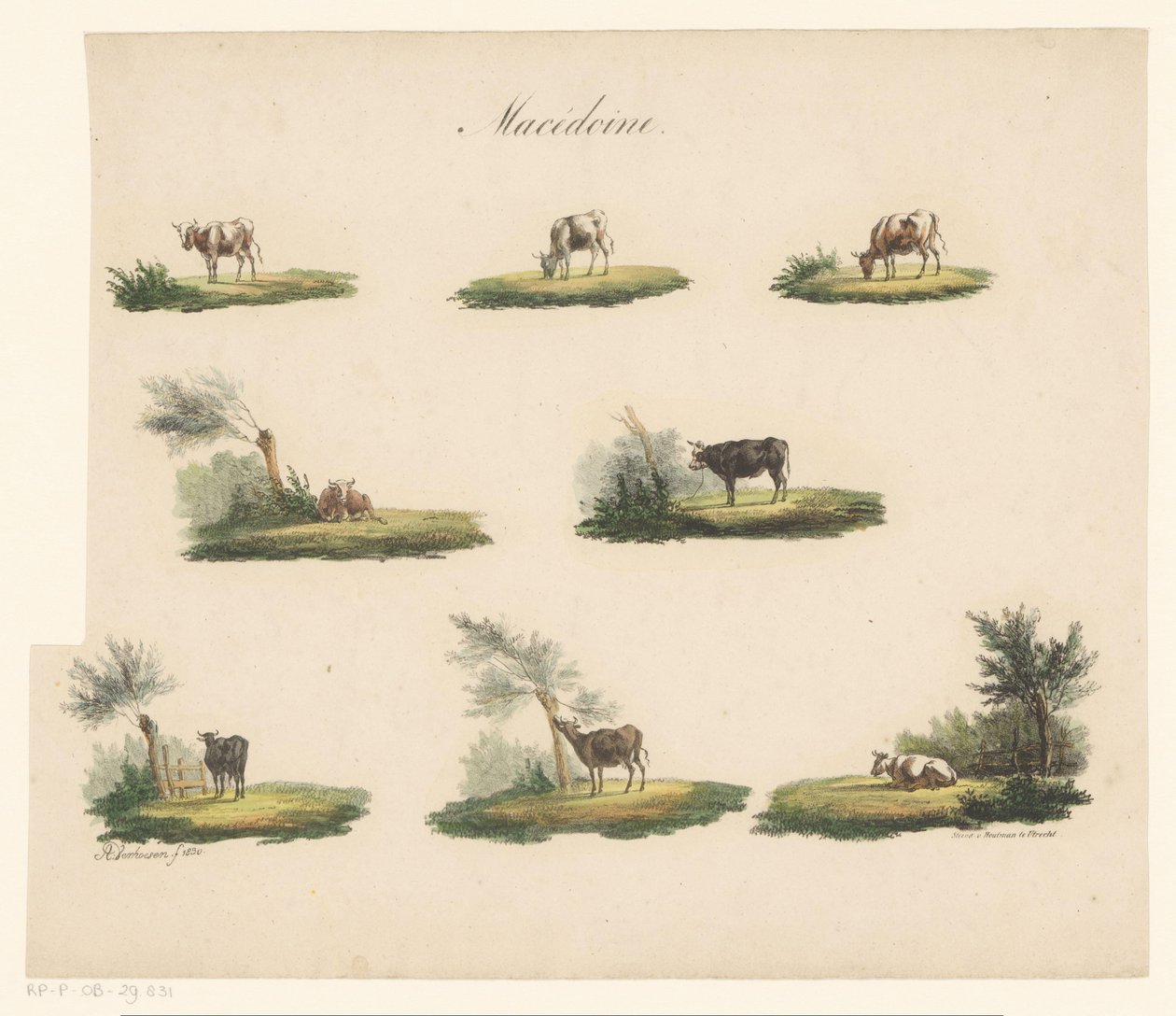 Koeien in landschap Macédoine (title on object)   1344377   ja       japanese Successfully Translated  Original: Volwassen man The Compleat Work of Etchings by John Chalon / Oeuvre Complette des Eaux Fortes par Jean Chalon (series title) Translat: Volwasse 作： アルベルトゥス・フェルホーセン