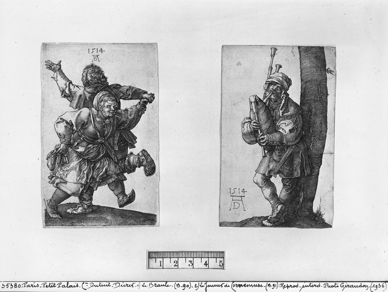 踊る農民とバグパイプ奏者、1514 作： アルブレヒト・デューラー