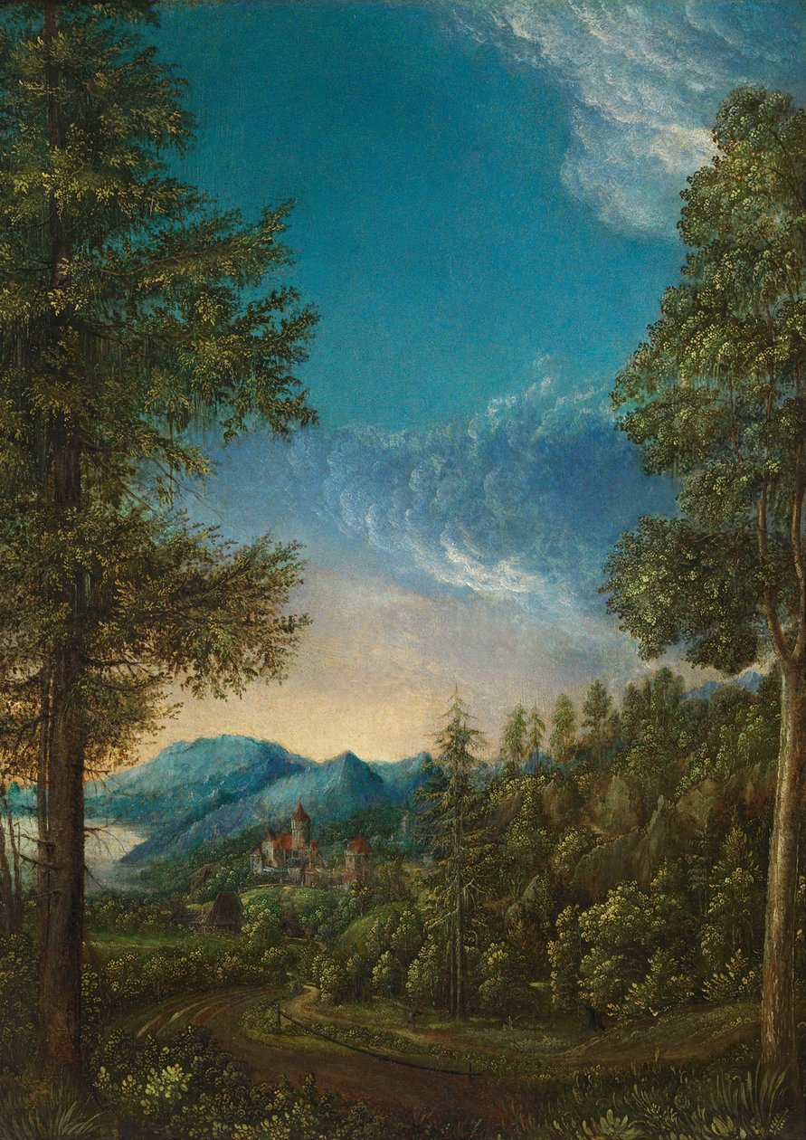 城のある風景、c。 1525 作： アルブレヒト・アルトドルファー
