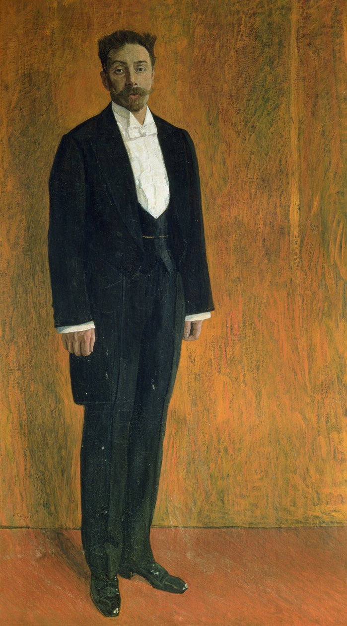 アレクサンドル・スクリャビンの肖像（1872-1915）（段ボールにガッシュとパステル） 作： アレクサンドル・ヤコブレビッチ・ゴロビン