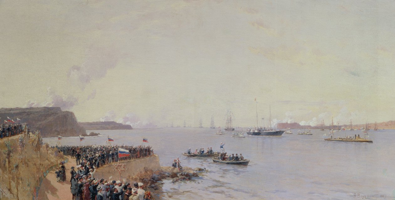 1887年にアレクサンドル3世皇帝（1845-94年）がセヴァストポリに到着 作： アレクサンドル・カルロヴィチ・ベグロフ