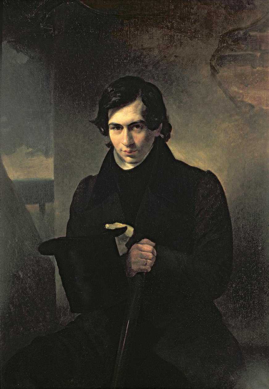 ロシアの作家、ネストル・クコルニク（1809-1868）の肖像、1836 作： アレクサンドル・パブロヴィチ・ブリュロフ