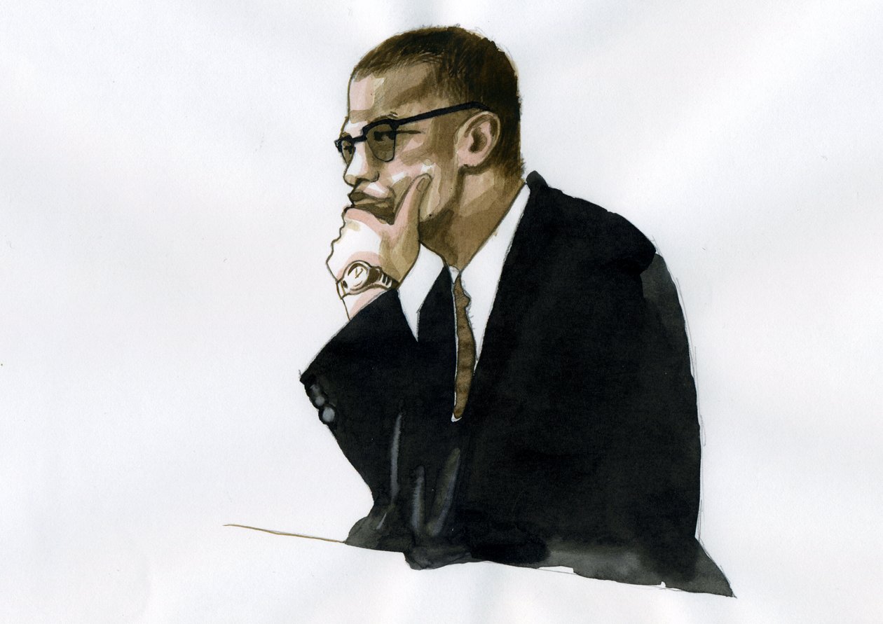 マルコムX（1925-1965）アフリカ系アメリカ人活動家 作： アレッサンドロ・ロナティ