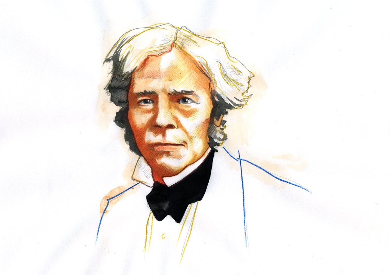 マイケル・ファラデー (1791-1867)。 イギリスの物理学者および化学者 作： アレッサンドロ・ロナティ