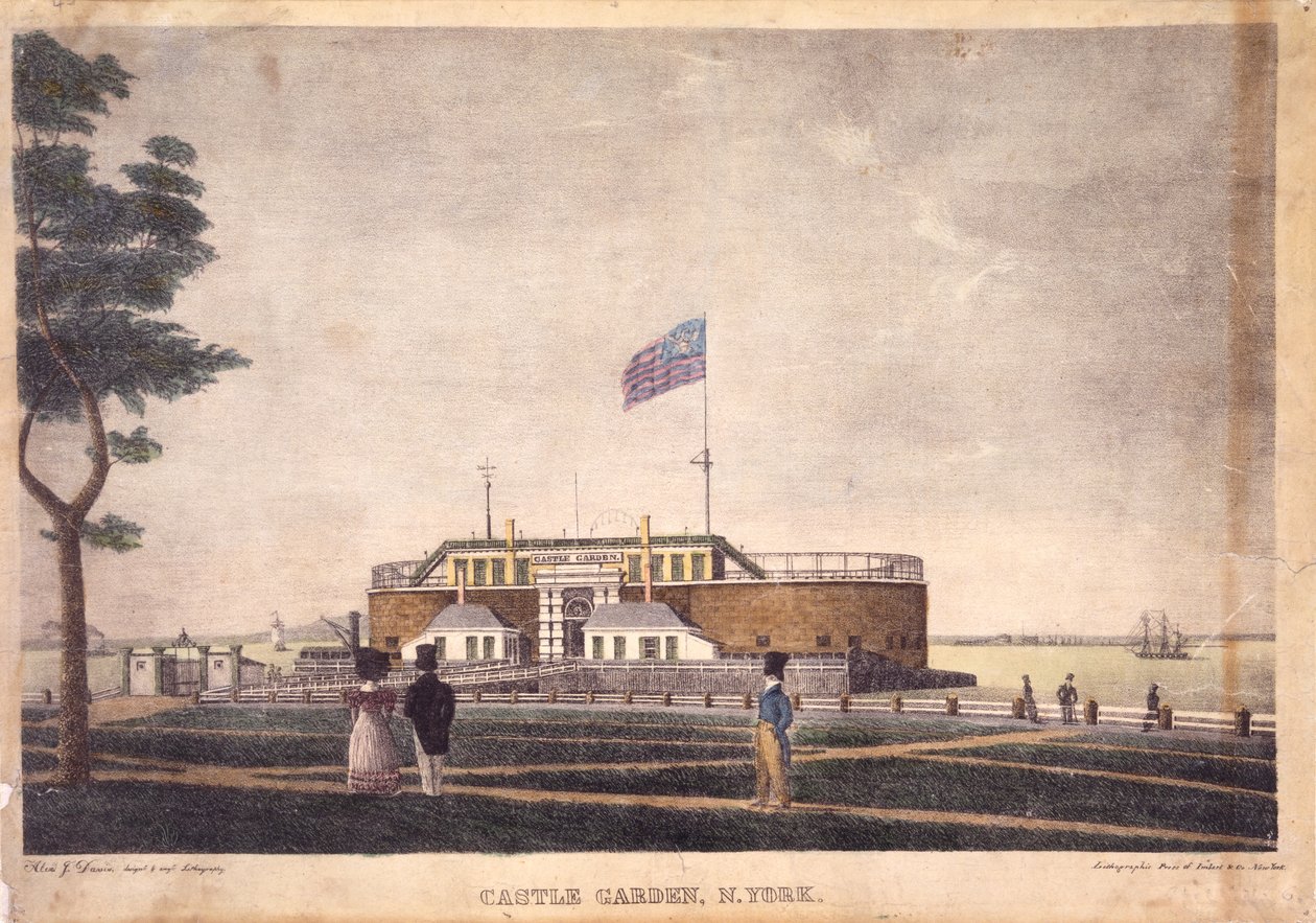 キャッスルガーデン、ニューヨーク、c.1825-1835 作： アレクサンダー・ジャクソン・デイヴィス