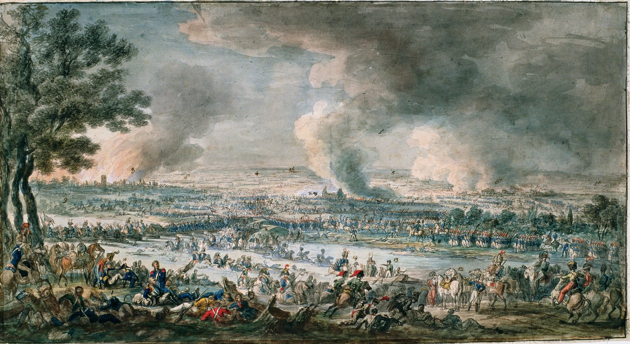 フランス陸軍横断ベレージーナ、1812年頃（紙にインク、ブラシ、トイレ） 作： アレクサンダー・オシポビッチ・オルロウスキ