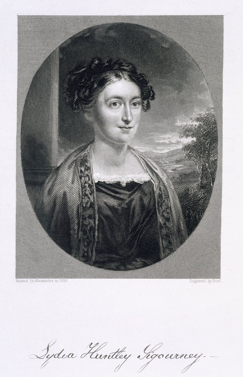 リディア・ハントリー・シガニー（1791-1865）、バートが刻印 作： アレキサンダー
