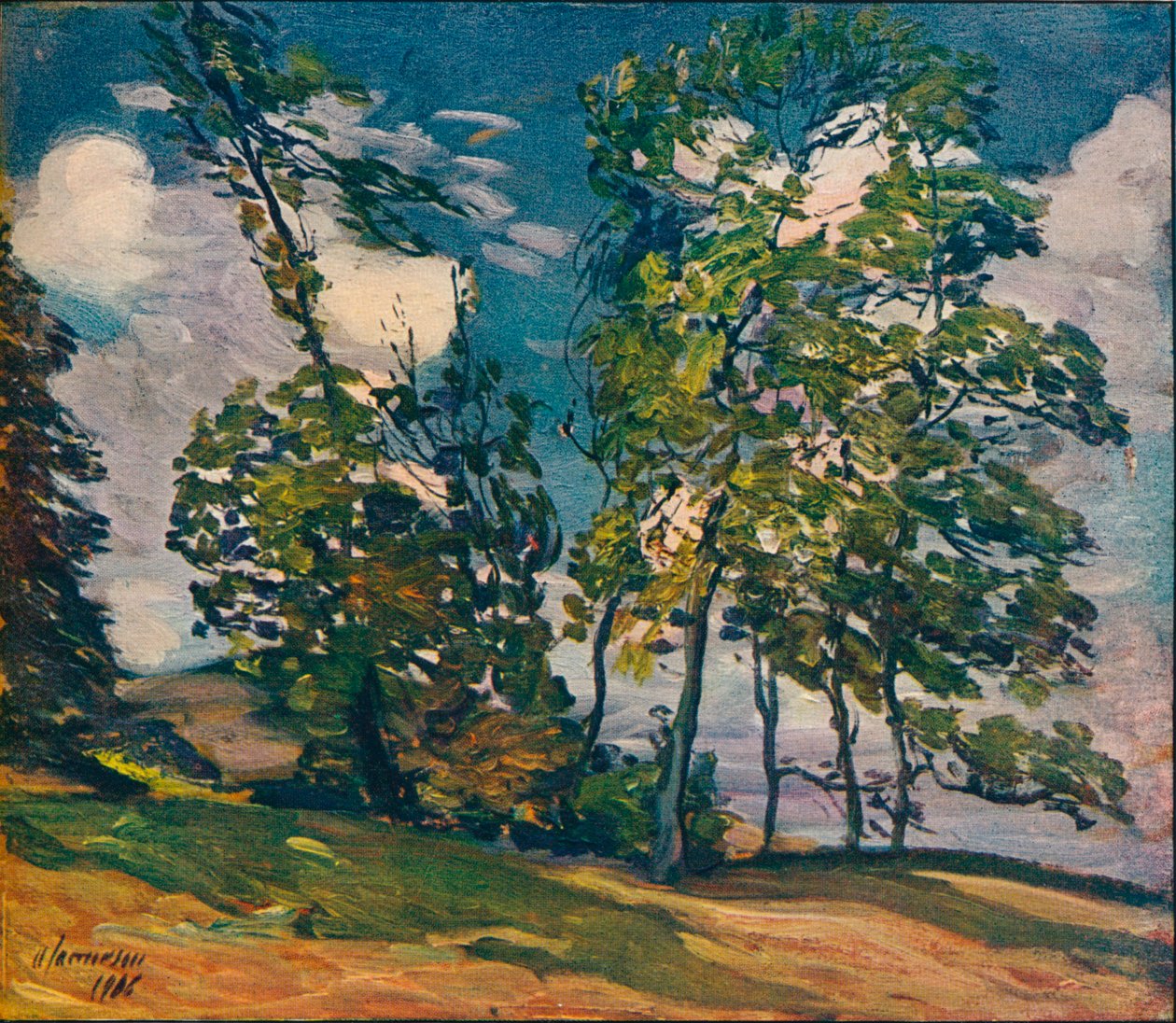風の強い日、c1906 作： アレクサンダー・ジェイミーソン