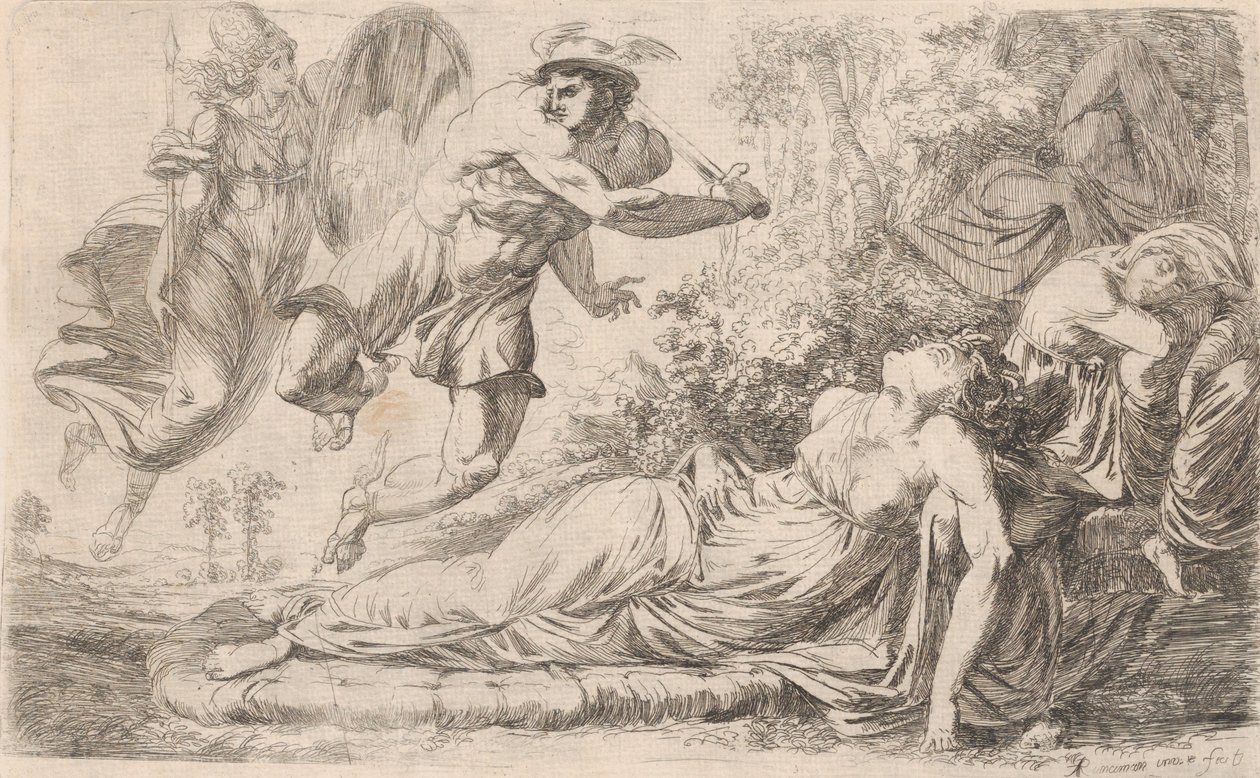 ペルセウスと眠るメデューサ、1774年。 作： アレクサンダー・ランシマン