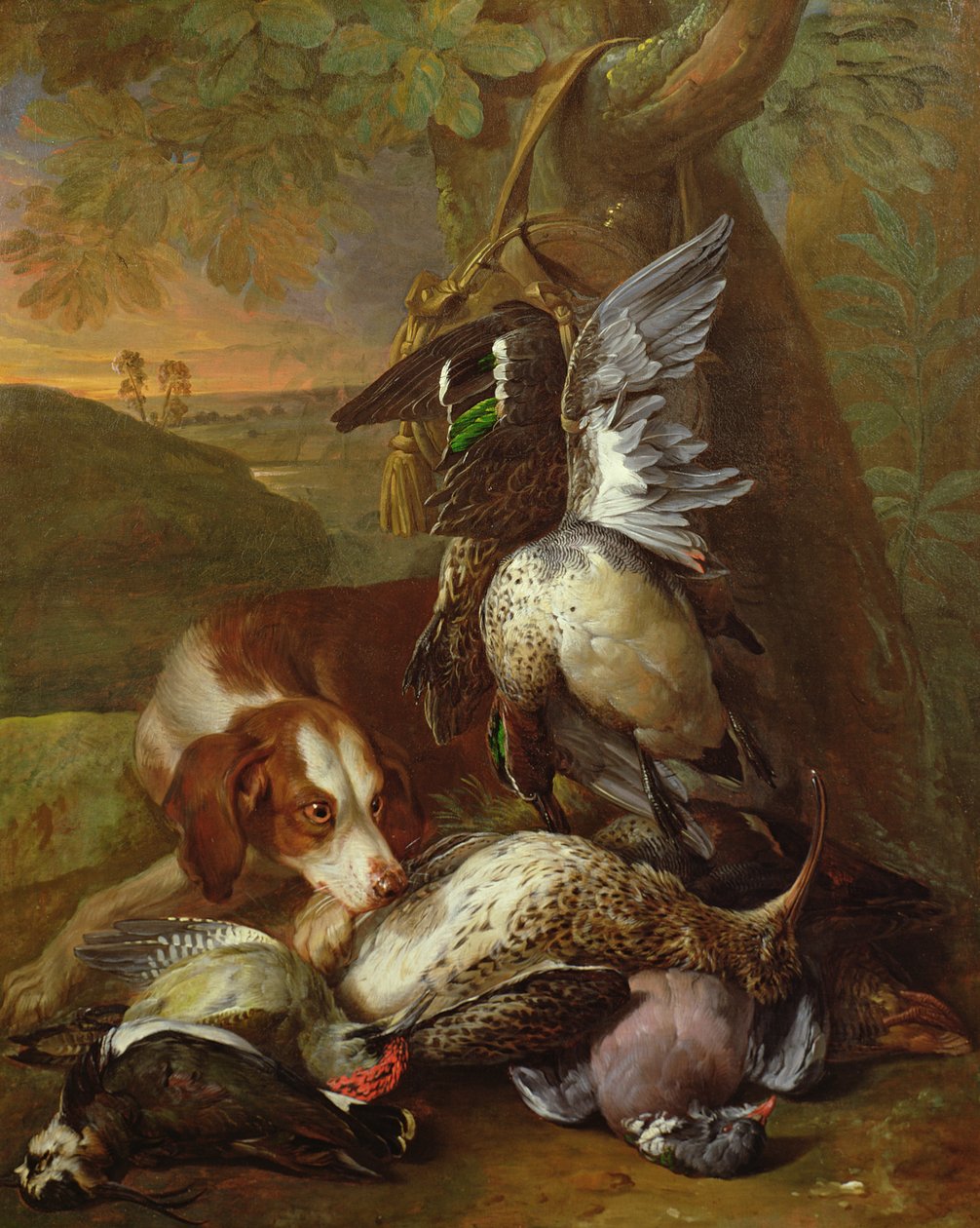 Dog Guarding Game（oil）（one of a pair、see also 40086） 作： アレクサンドル・フランソワ・デスポルテ