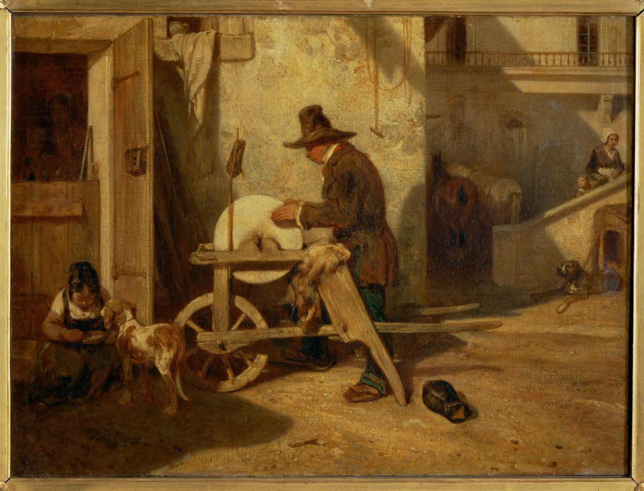 Le remouleur - ナイフグラインダー... 作： Alexandre Gabriel Decamps
