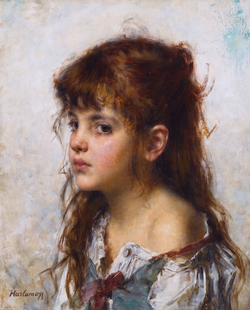 若い女の子の肖像画 作： アレクセイ・ハラモフ
