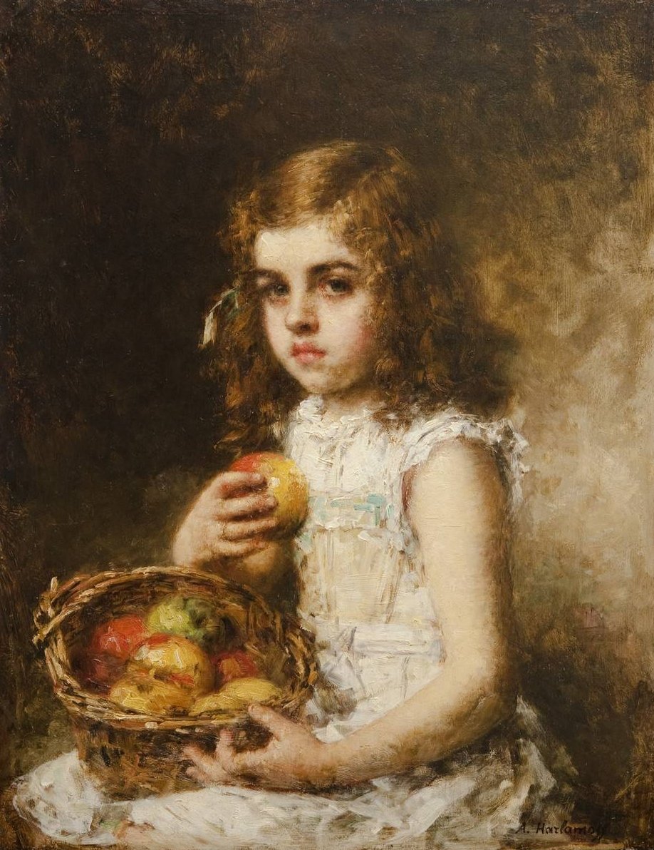 若い女の子の肖像画 作： アレクセイ・ハラモフ