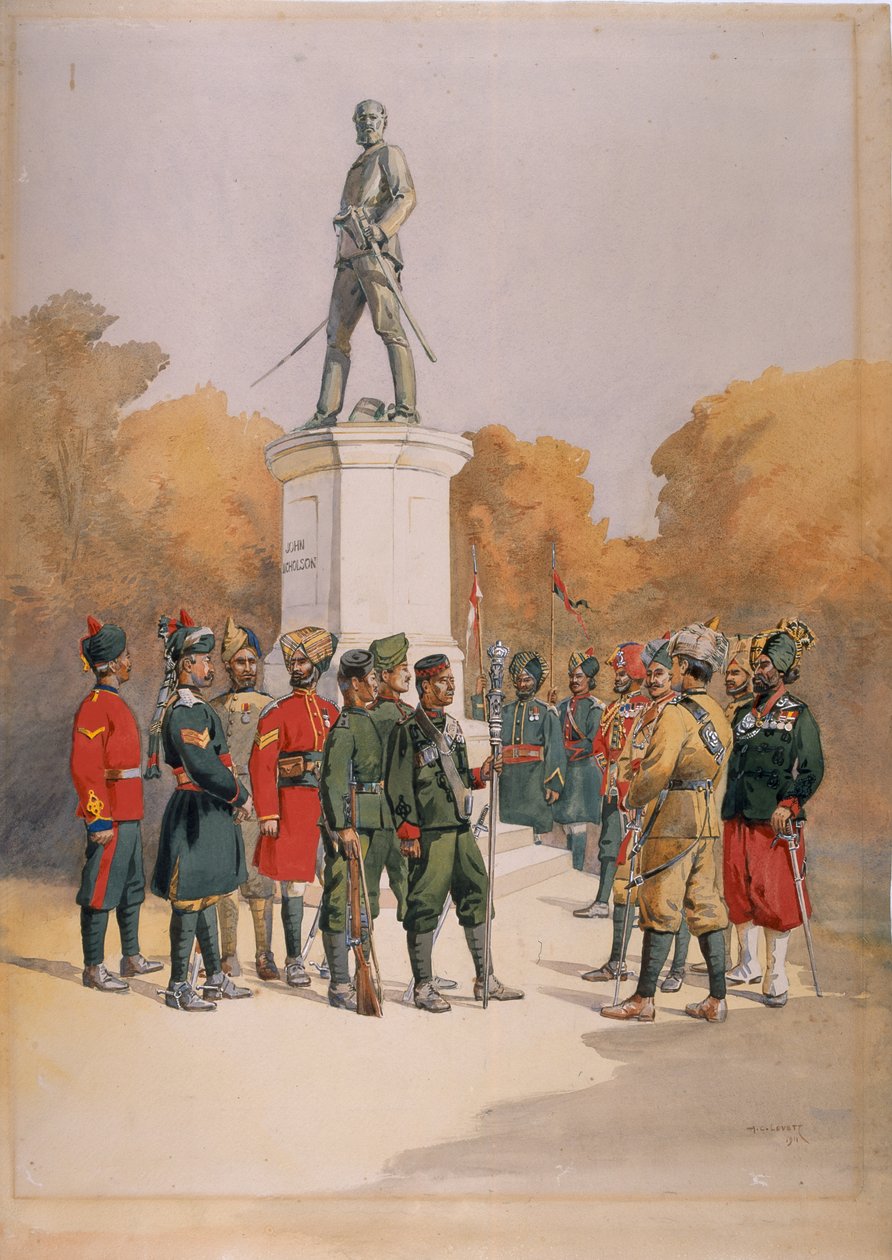 1857年、1911年、デリーの包囲攻撃と襲撃に参加した軍団 作： アルフレッド・クローディ・ロヴェット