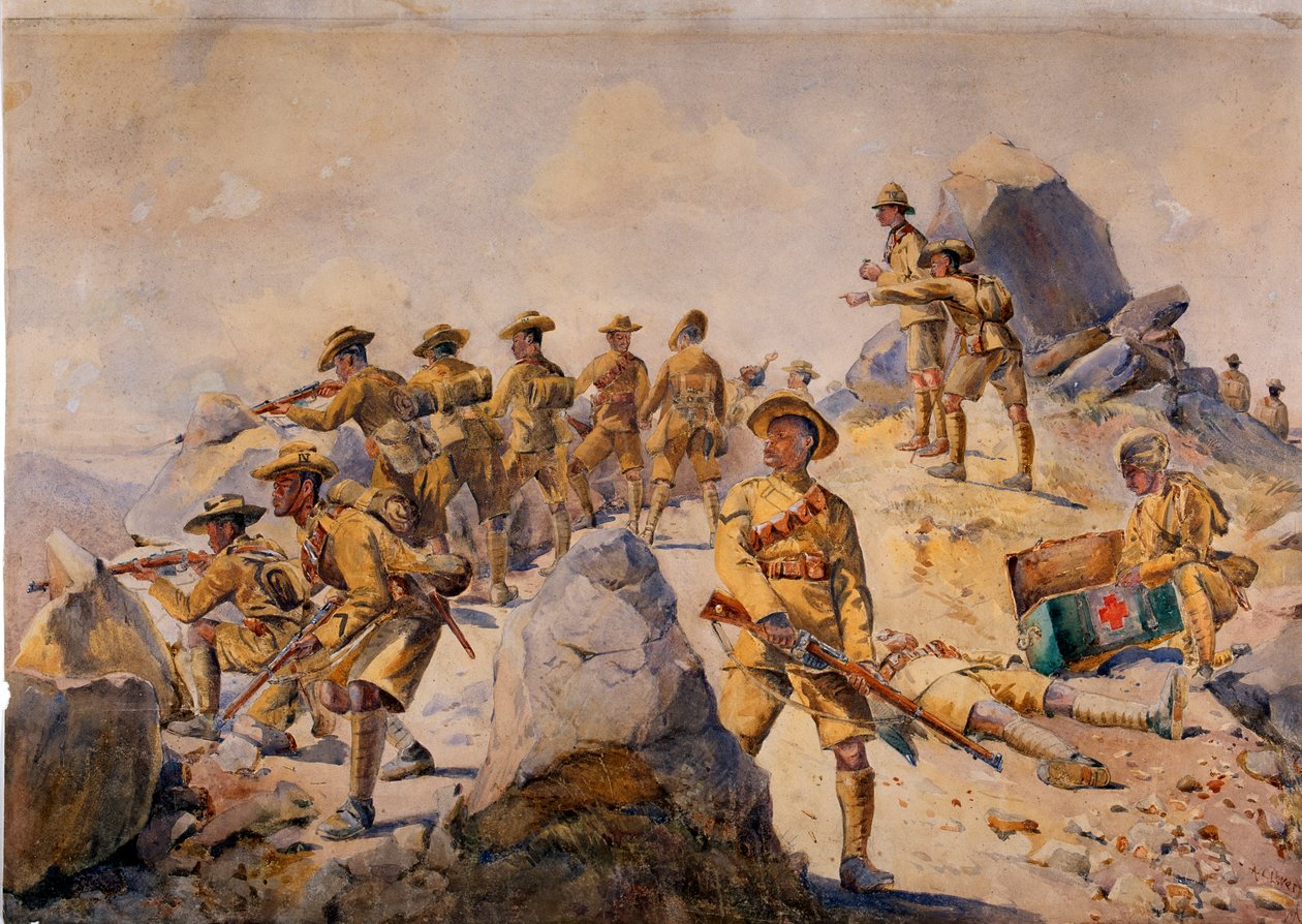 第4グルカライフルの兵士、GFマクマン少佐による「インドの軍隊」のイラスト、1911年、1908年発行 作： アルフレッド・クローディ・ロヴェット