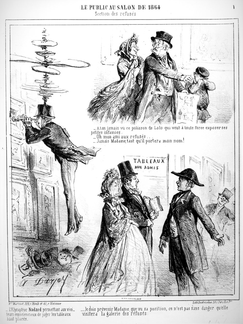 1864年のSalon des Refusesの風刺画 作： アルフレッド・ダージョイ