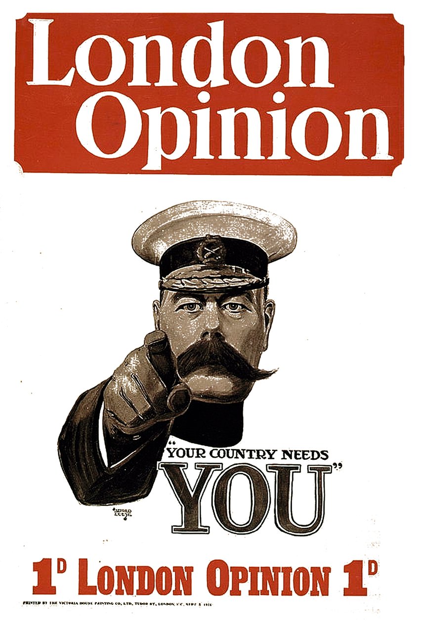 Your Country Needs YOU、ロンドンオピニオンのポスター、1914年（699126も参照） 作： アルフレッド・リート