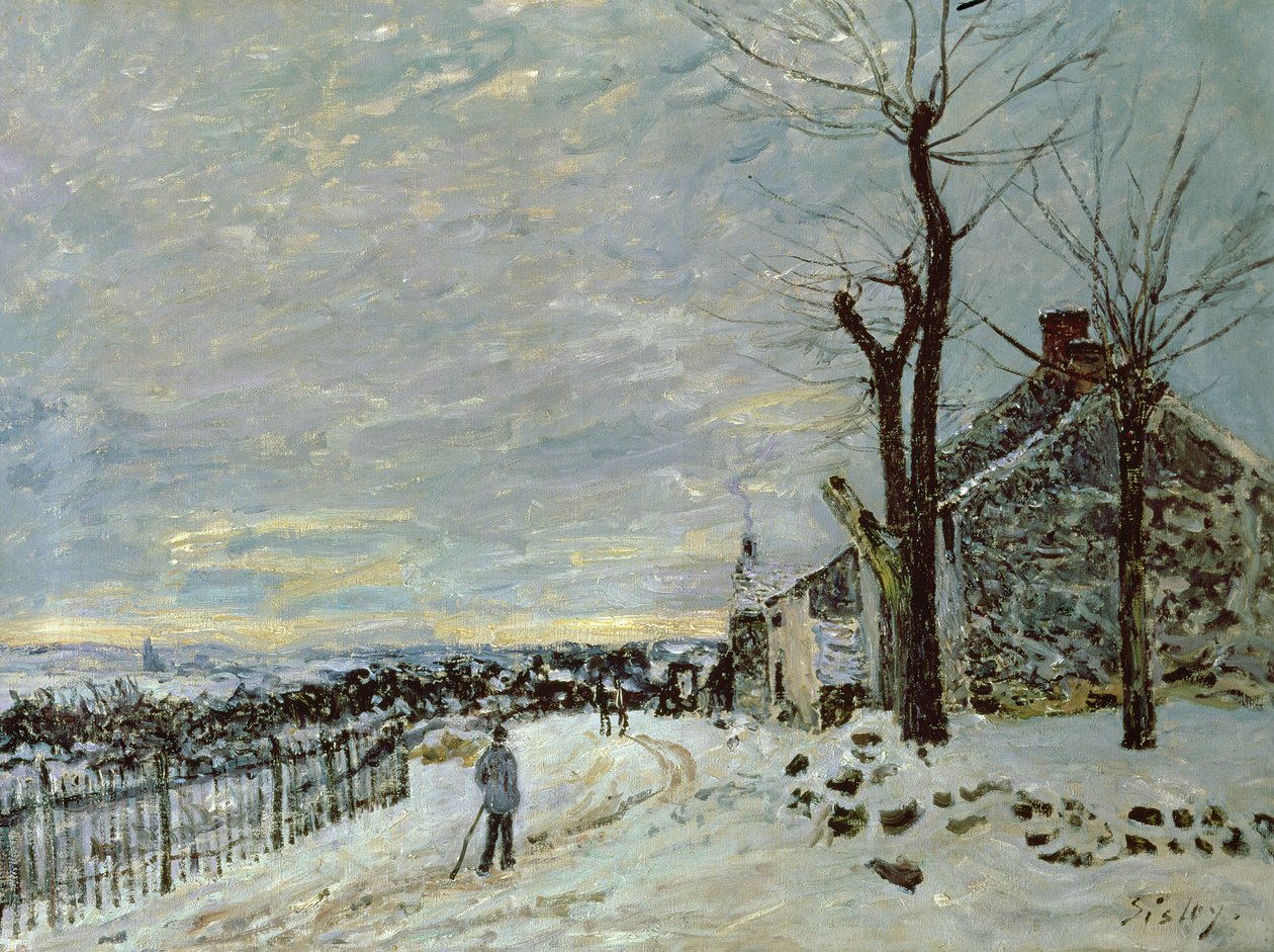 ヴェヌーナドンの雪、1880年頃 作： アルフレッド・シスレー