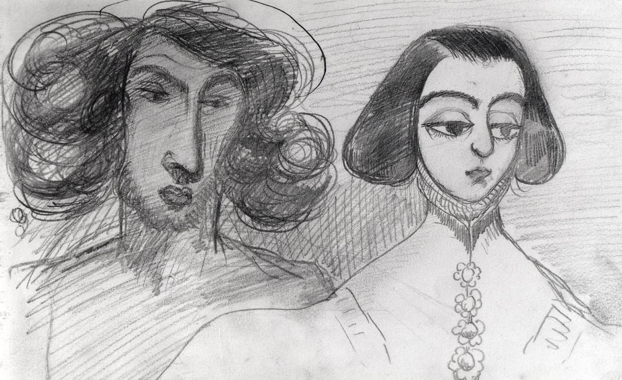 ジョージ・サンドとの自画像（1804-76） 作： アルフレッド・デ・ムセ