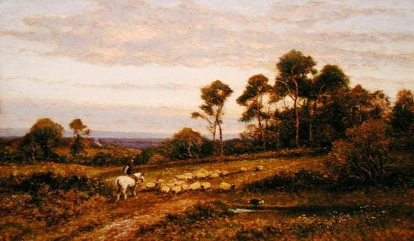 A Surrey Pasture（油彩・キャンバス） 作： アルフレッド・オーガスタス・グレンデニング