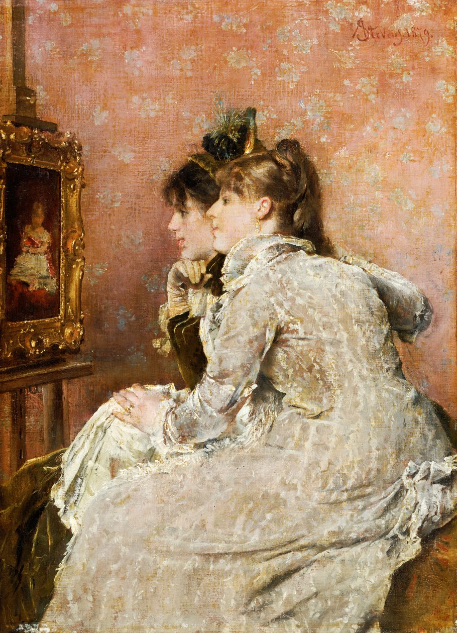 1879年の肖像画を賞賛 作： アルフレッド・エミール・スティーブンス