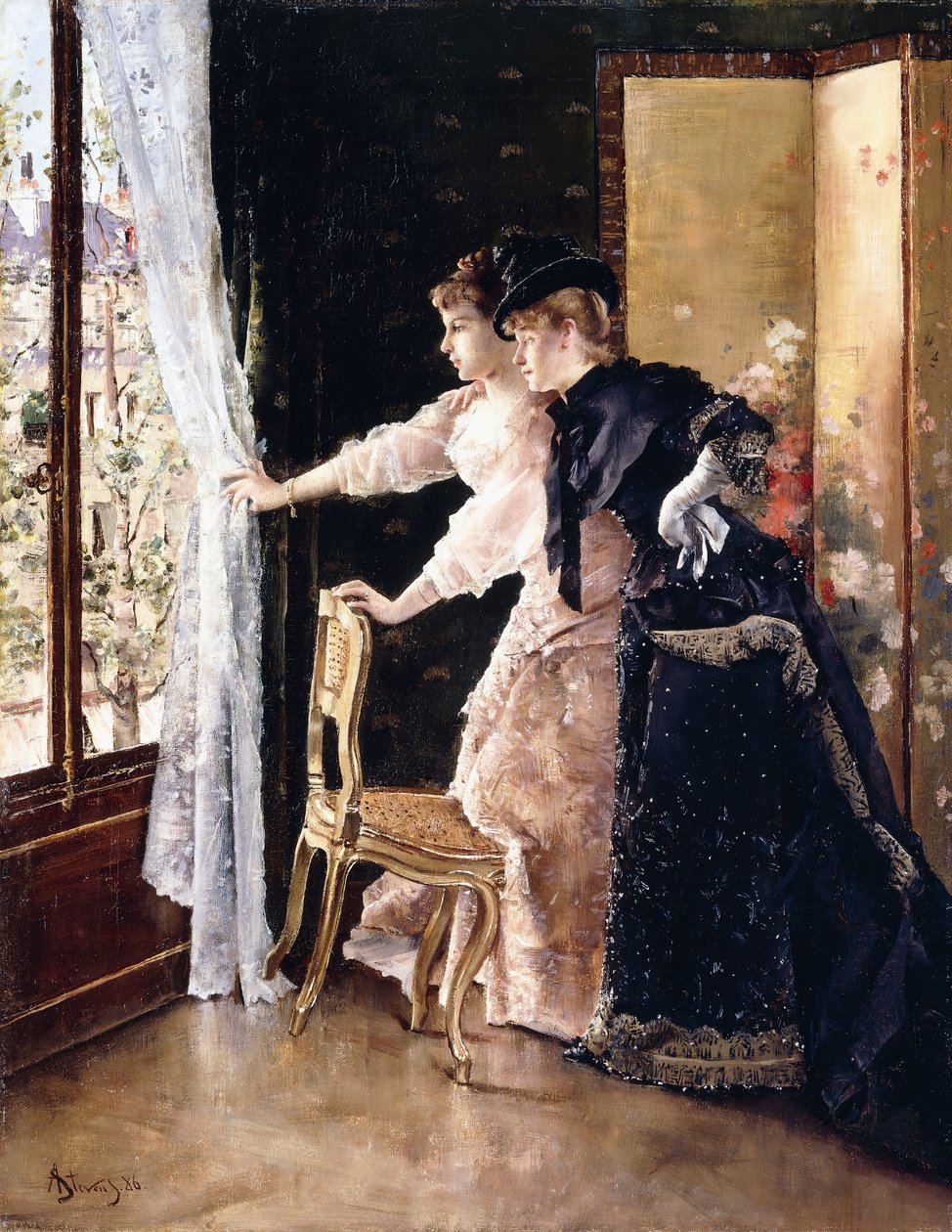 婚約者が通り過ぎるのを見守る、1886 作： アルフレッド・エミール・スティーブンス