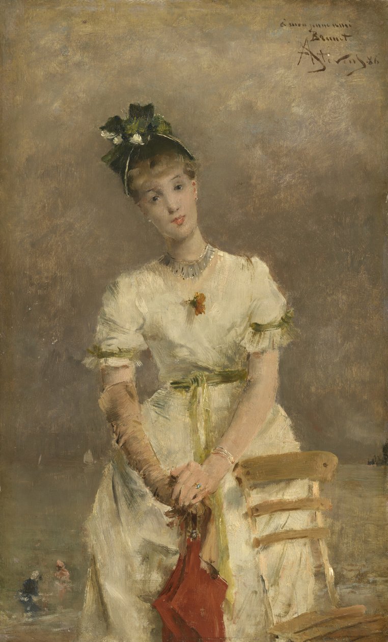 海沿いの若い女性、1886 作： アルフレッド・エミール・スティーブンス