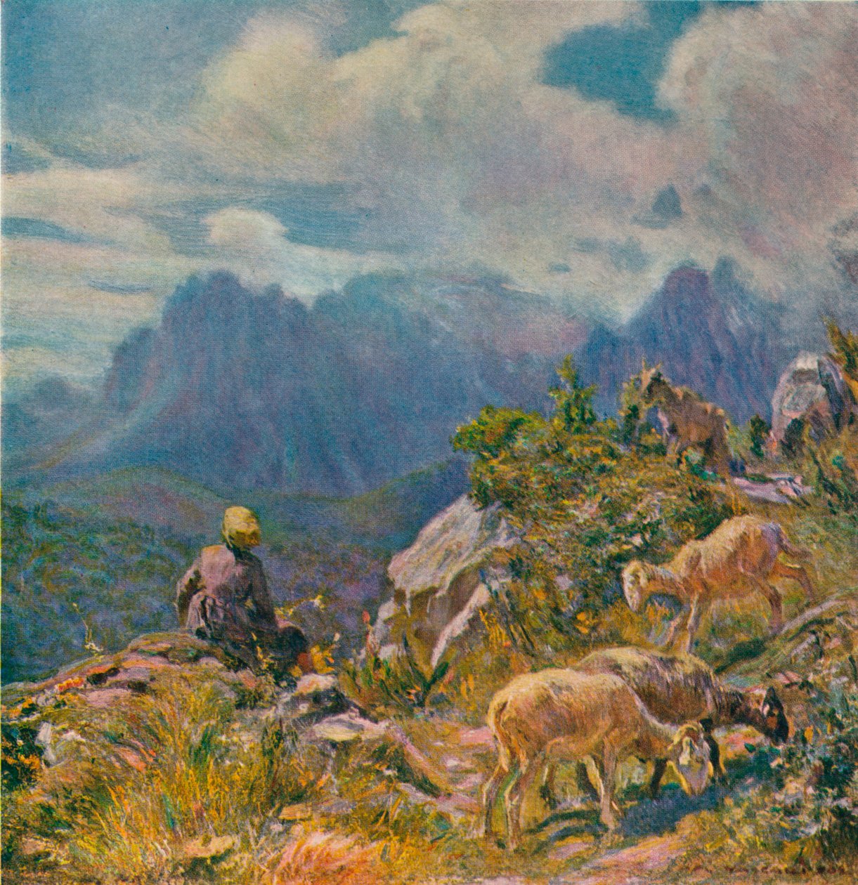 「アプアン アルプスの牧草地」、1922 年頃 作： アルフレド・ヴァッカリ