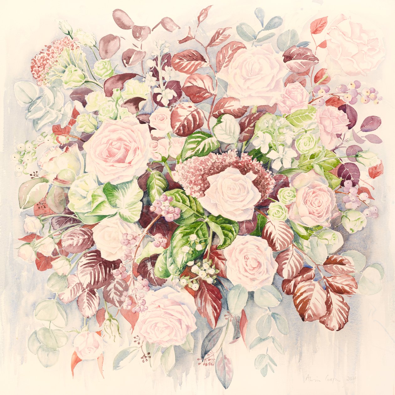結婚式の花、2011年、水彩 作： アリソン・クーパー