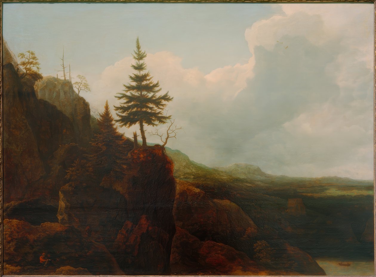 モミの木のある山の風景 作： Allart van Everdingen