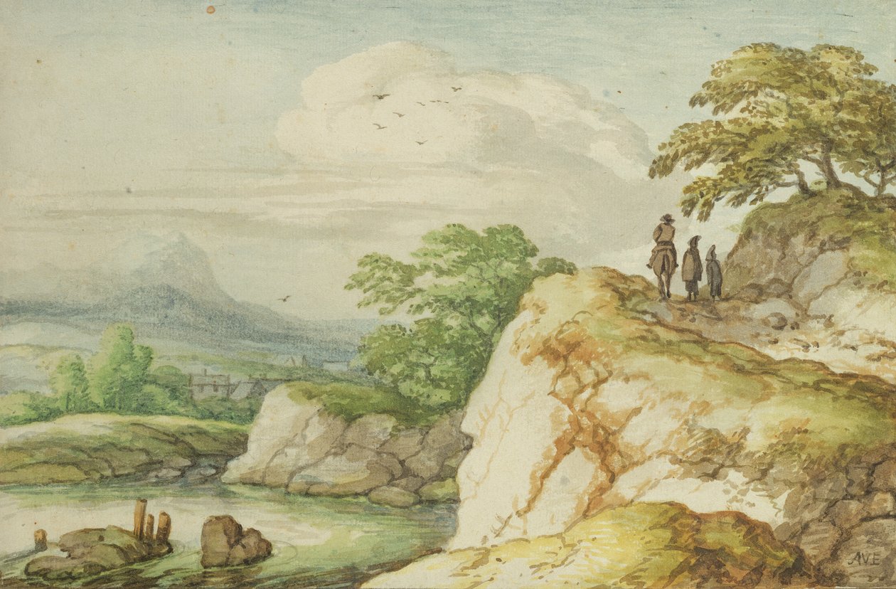 ハイランドのハイカー、1655年頃 作： Allart van Everdingen