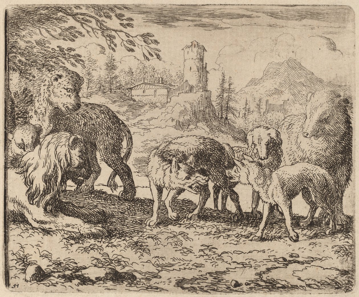 Reynard Condemned、おそらく c. 16451656。 作： Allart van Everdingen