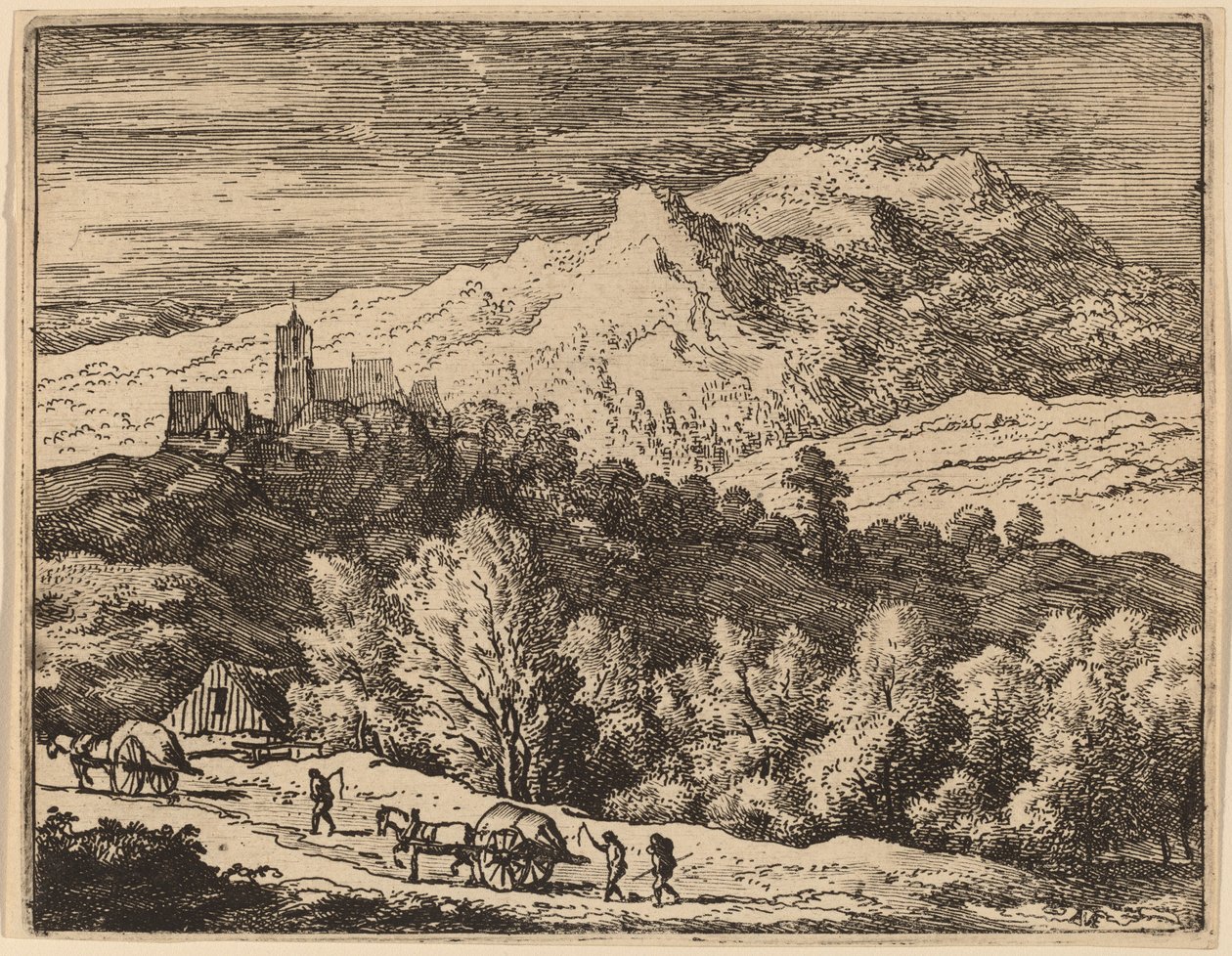 2 台のカート、おそらく c. 16451656。 作： Allart van Everdingen