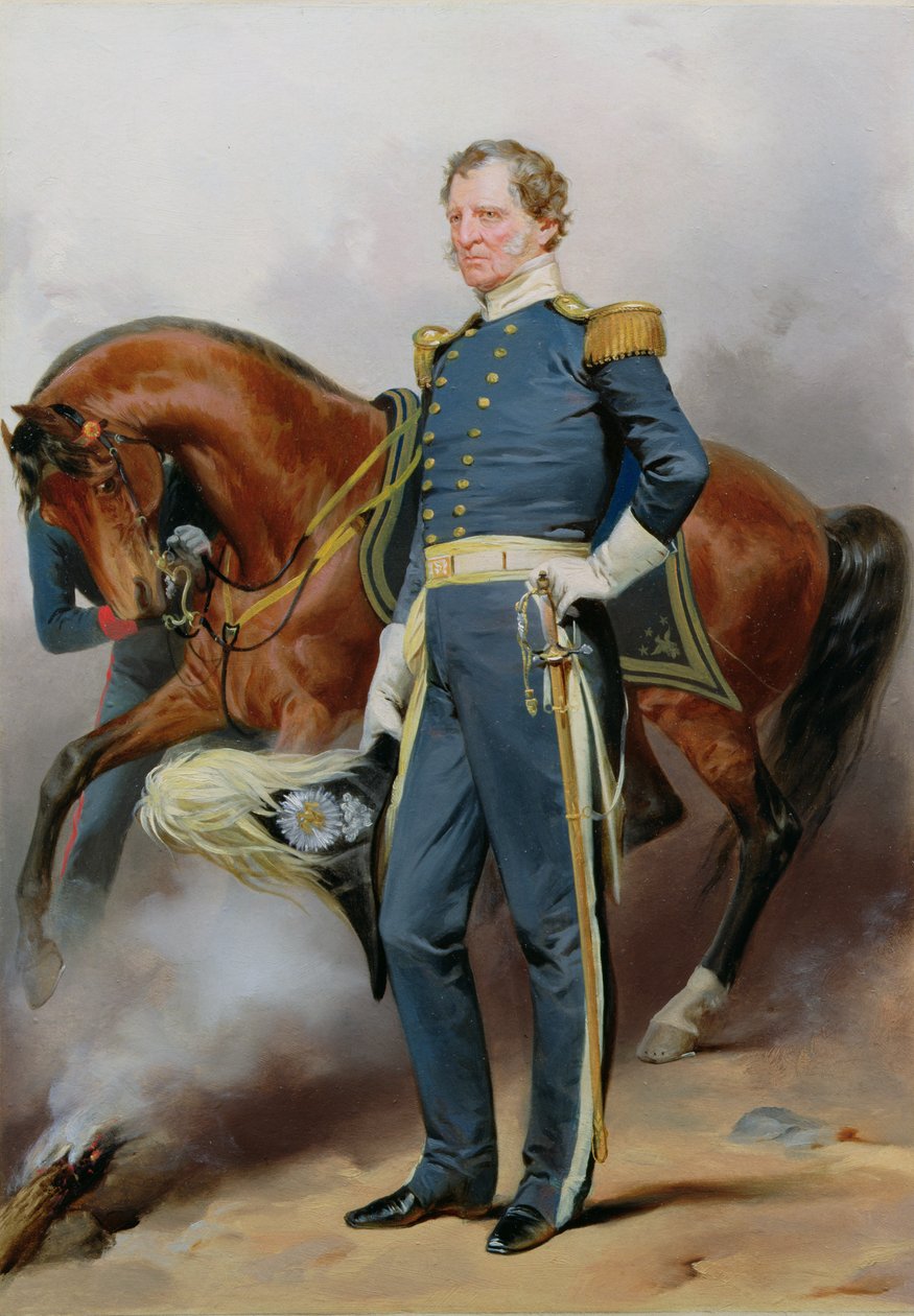 ウィンフィールドスコット（1786-1866）、c.1850（ミルボードに油彩） 作： アロンゾチャペル