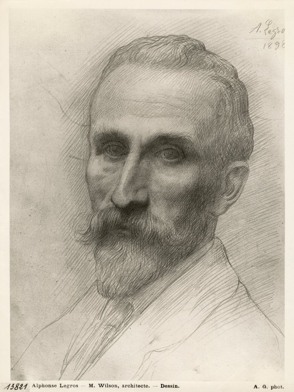 ウィルソン氏、建築家、1898年（段ボールにシルバーポイント） 作： アルフォンス・レグロス