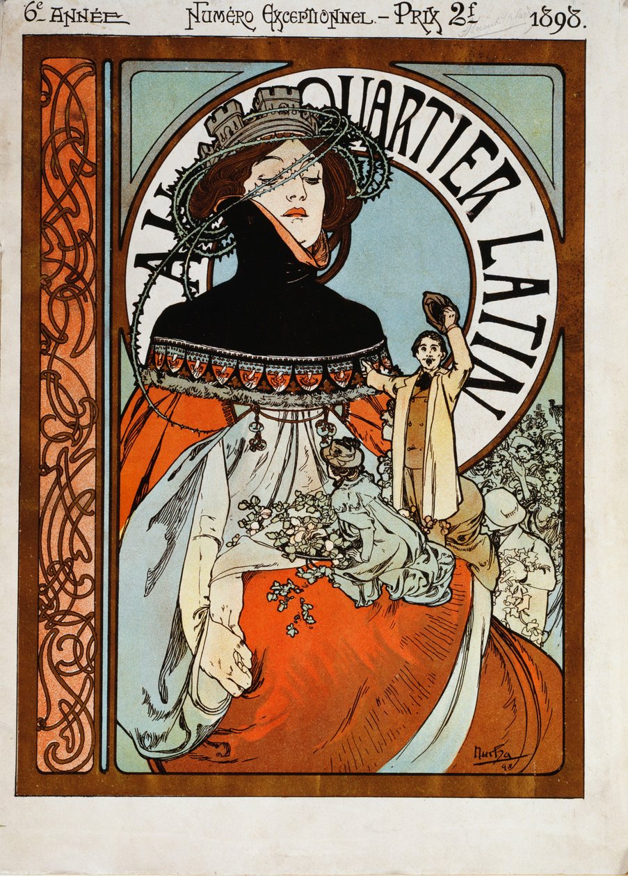 ラテン地区、1898年 作： アルフォンス・ミュシャ