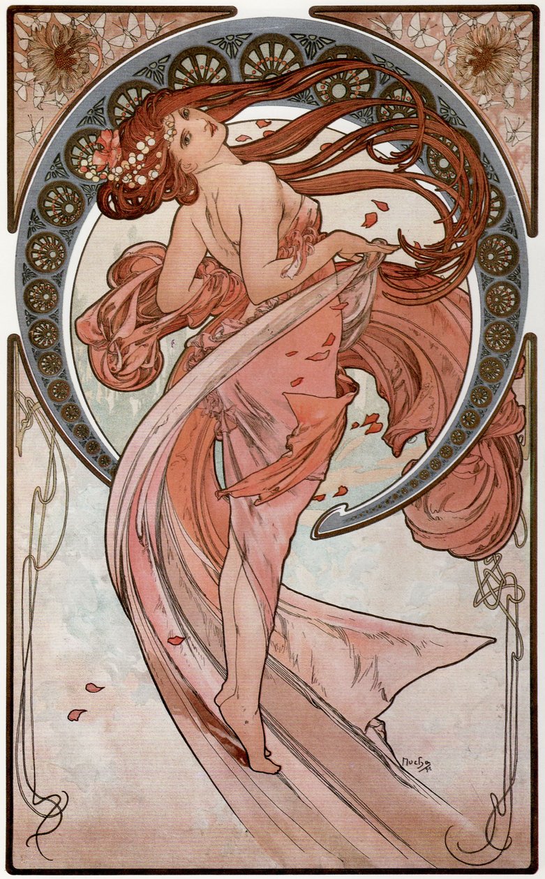 シリーズからのダンス、芸術、1898 作： アルフォンス・ミュシャ