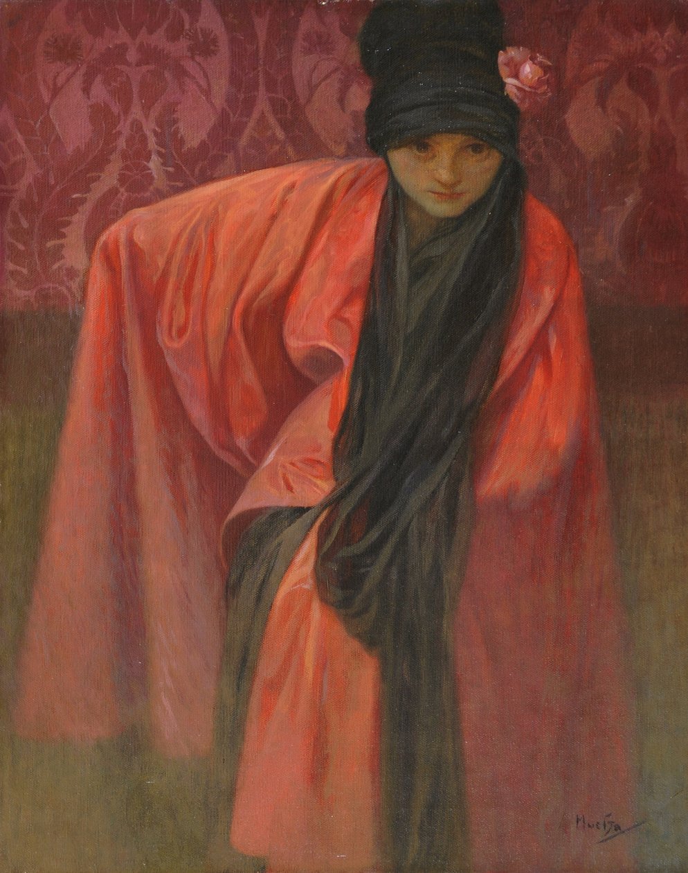 赤の少女c。 1914 作： アルフォンス・ミュシャ