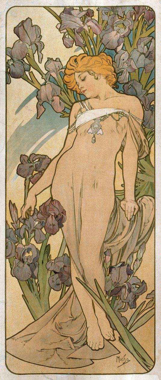 アイリス、1898年。 作： アルフォンス・ミュシャ