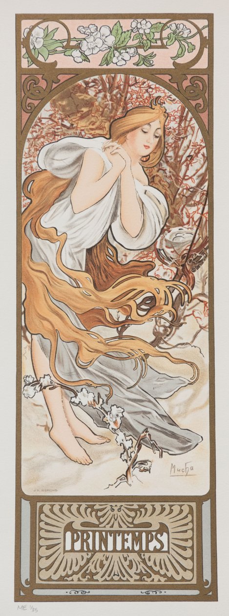 季節。春、1897年。 作： アルフォンス・ミュシャ
