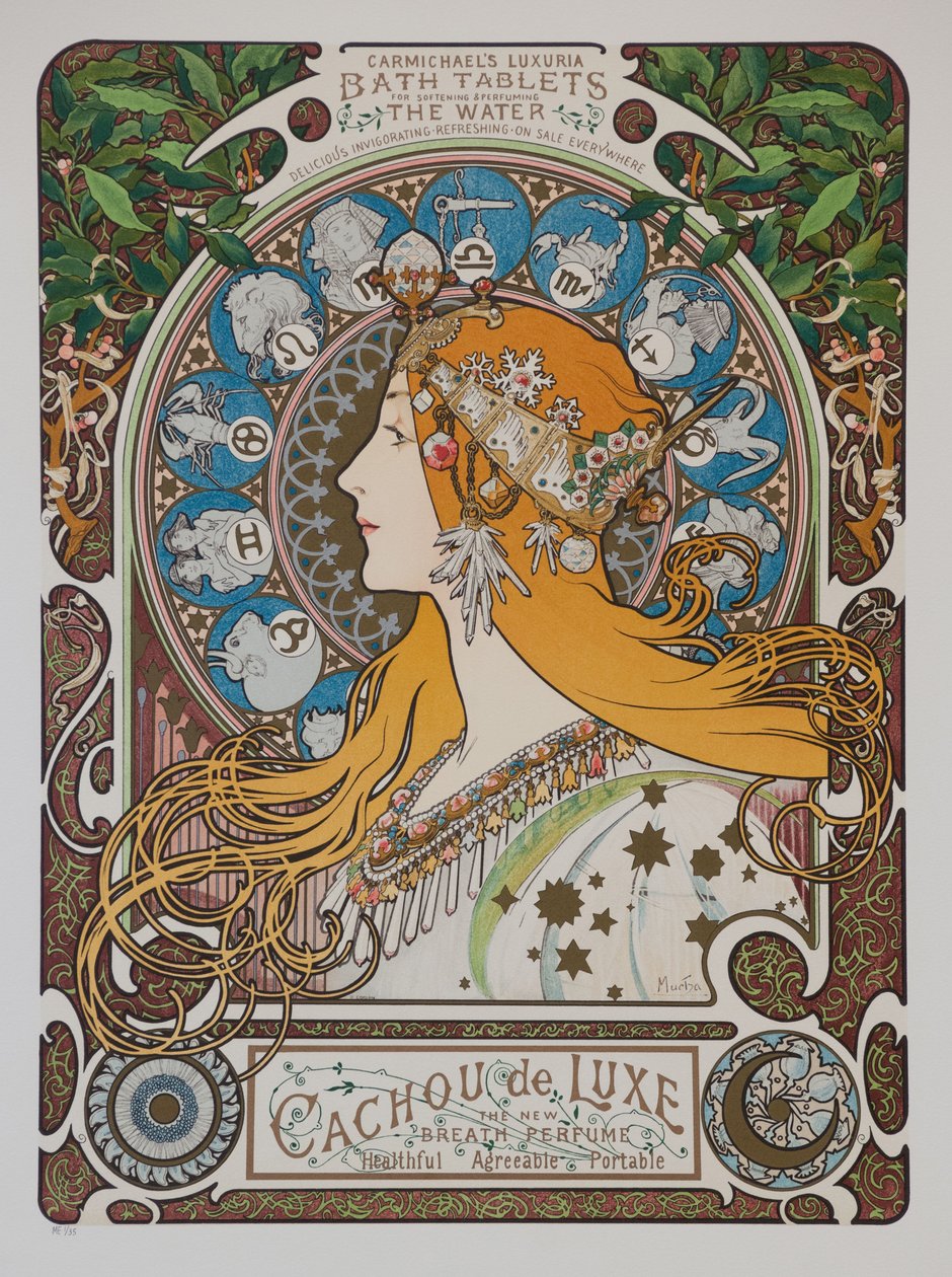 ゾディアックゾディアック、1896年。 作： アルフォンス・ミュシャ