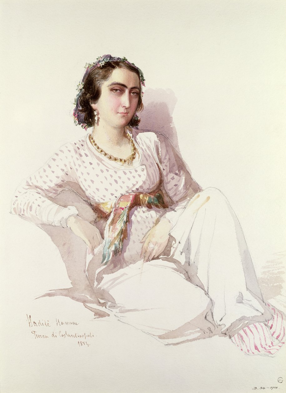 Hadice Hanim-イスタンブール出身の女性、1852年 作： アメデオ・プレツィオージ